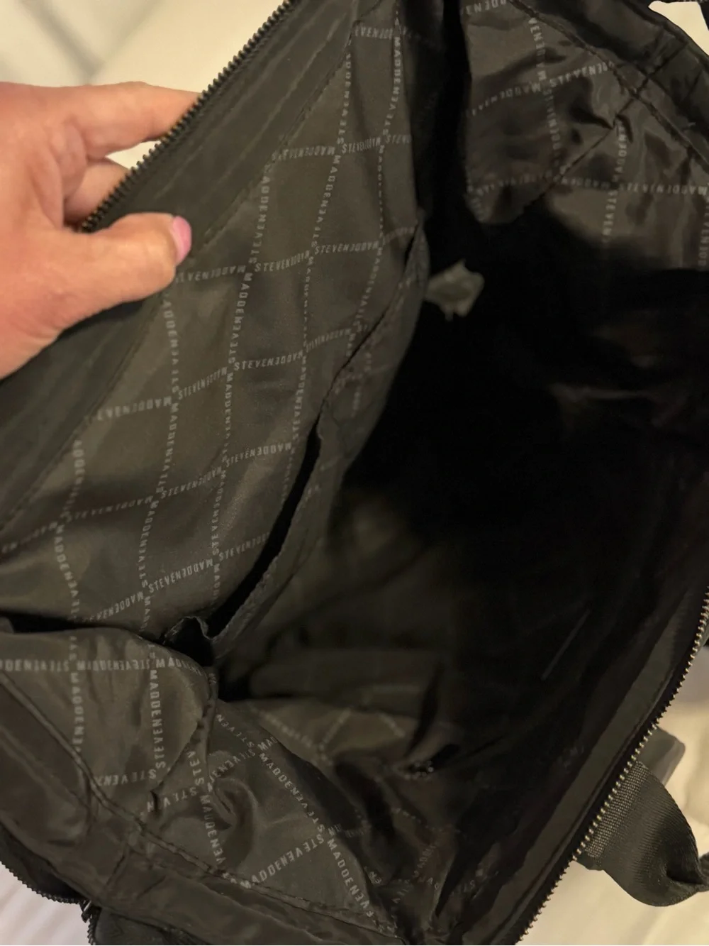 Steve Madden Black Quilted Backpack